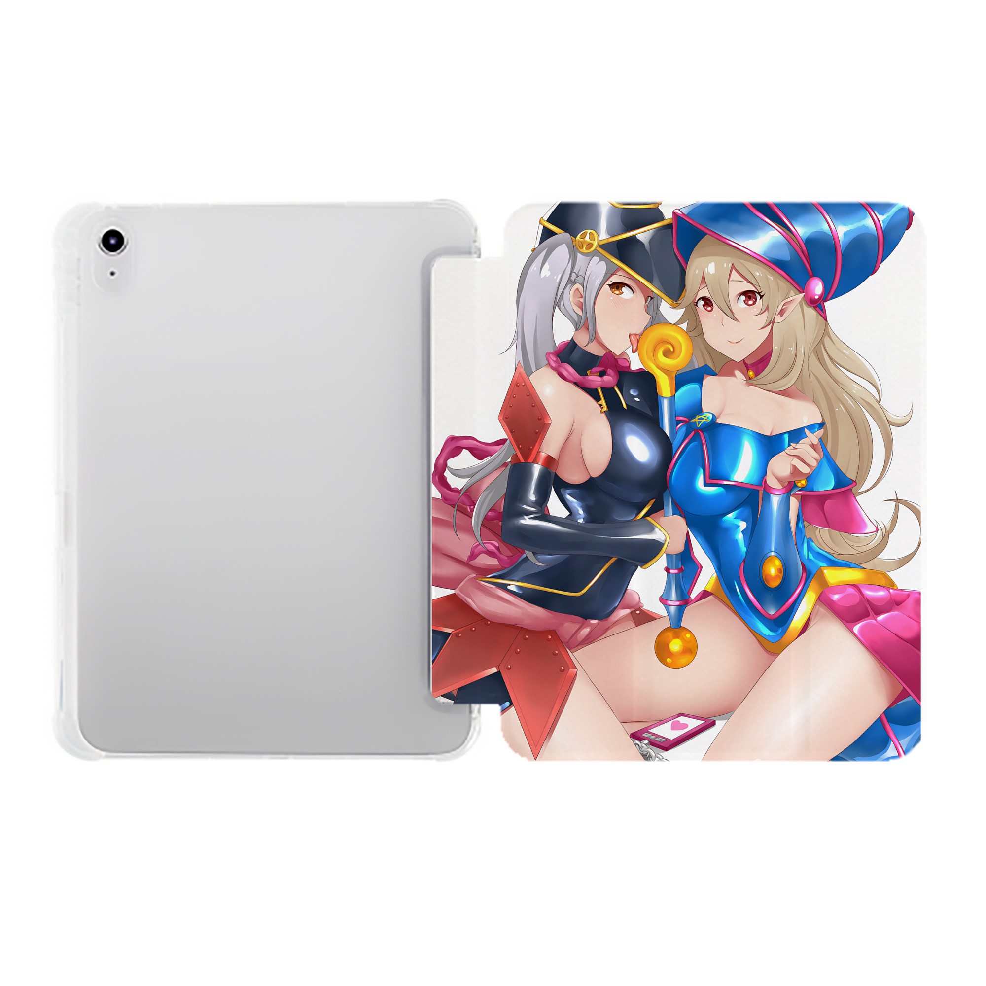 （画像用） 遊☆戯☆王 Yu-Gi-Oh! IPad ケース ペン収納付き 三つ折りスタンド PUレザー×シリコン 対応機種9.5/10.5/10.9インチ